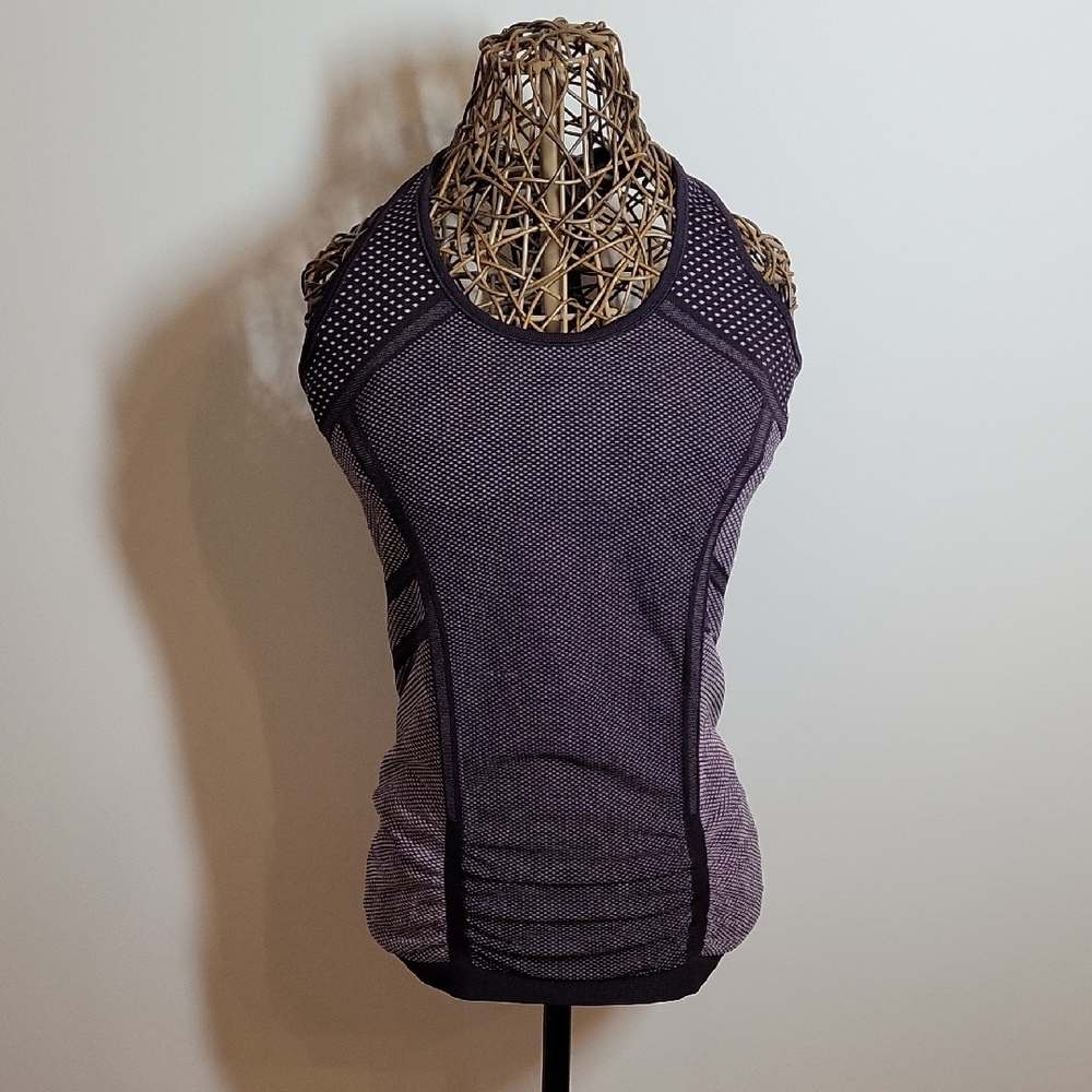 Athleta purple diamond fastest track racer back tank top womens size L